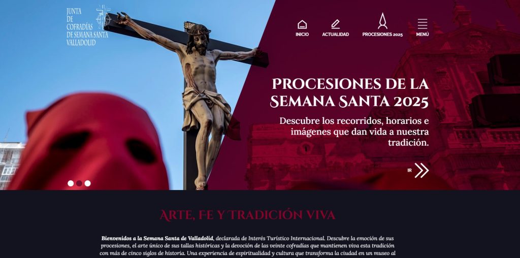 Vista de la nueva web Semana Santa 2025.